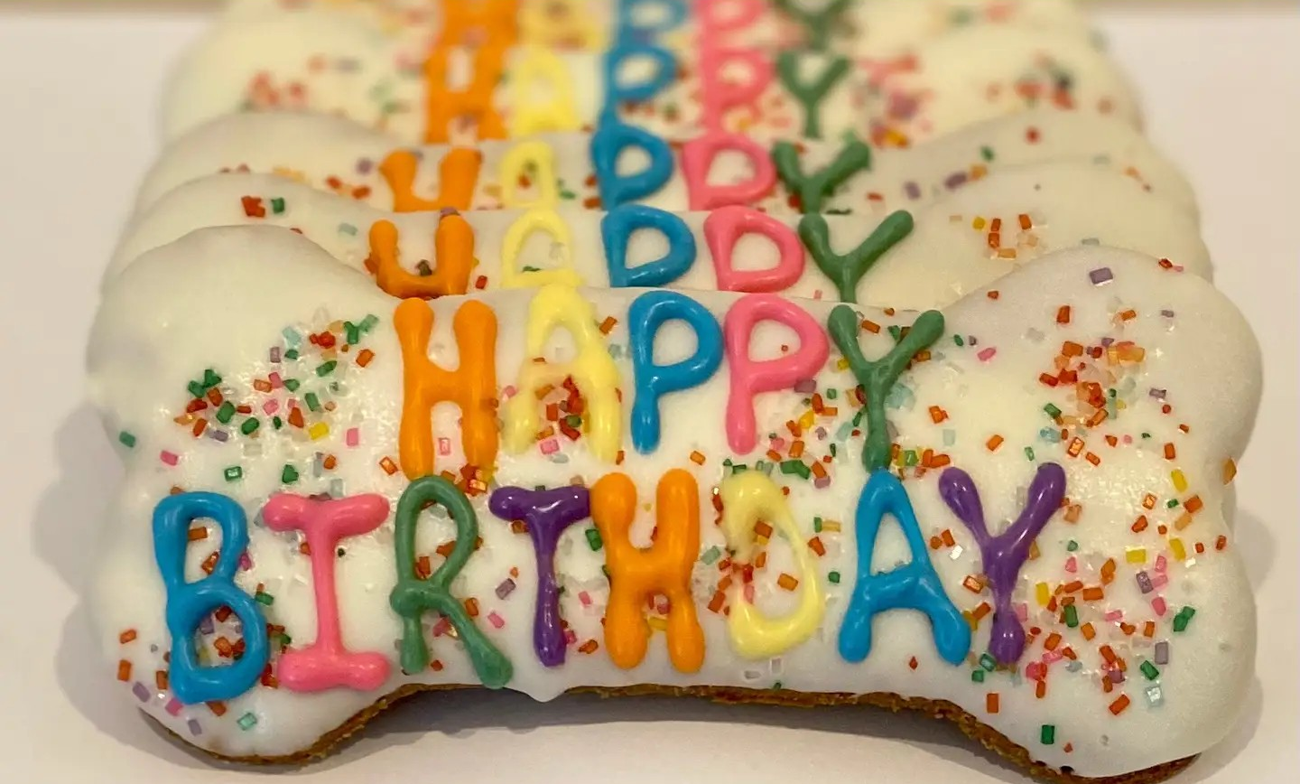 Colorful Sprinkle Happy Birthday Dog Bones(CASE OF 6)