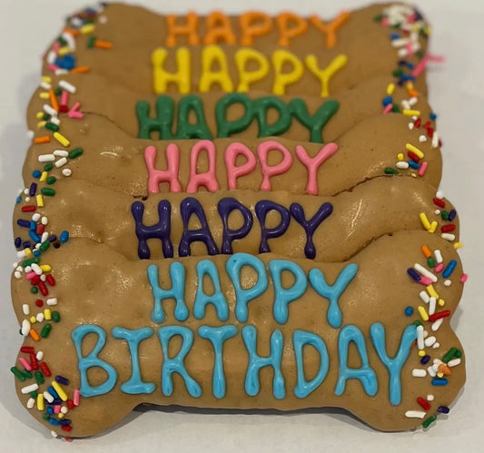 Happy Birthday PB 6" Dog Bone